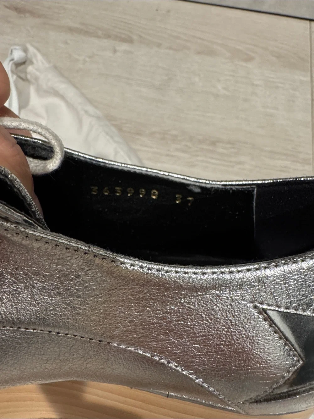 Stella McCartney Silver Metallic Star Lace-Up Shoes